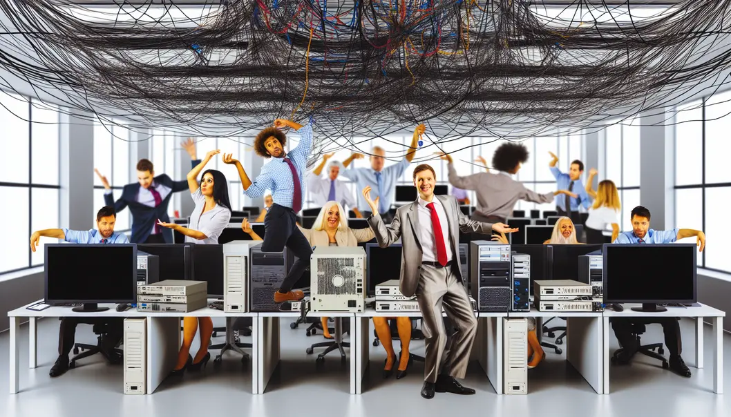 An IT manager plotting the organized chaos with flair.